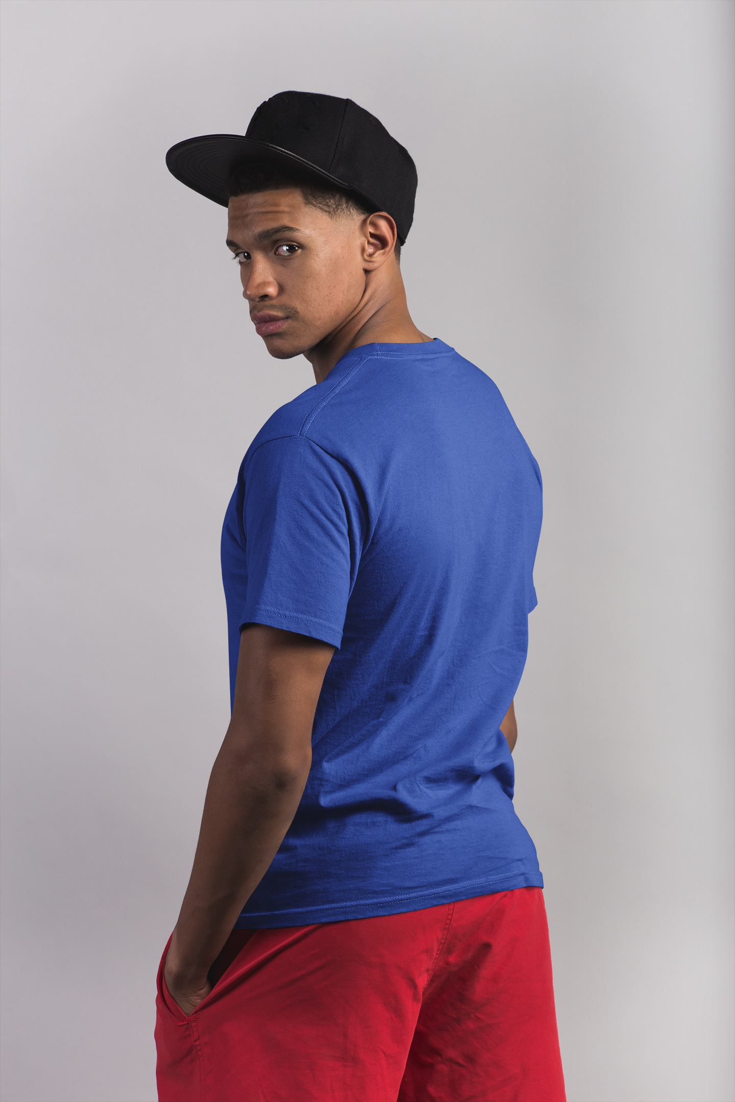 Flink Blue Round Neck T-shirt For Men