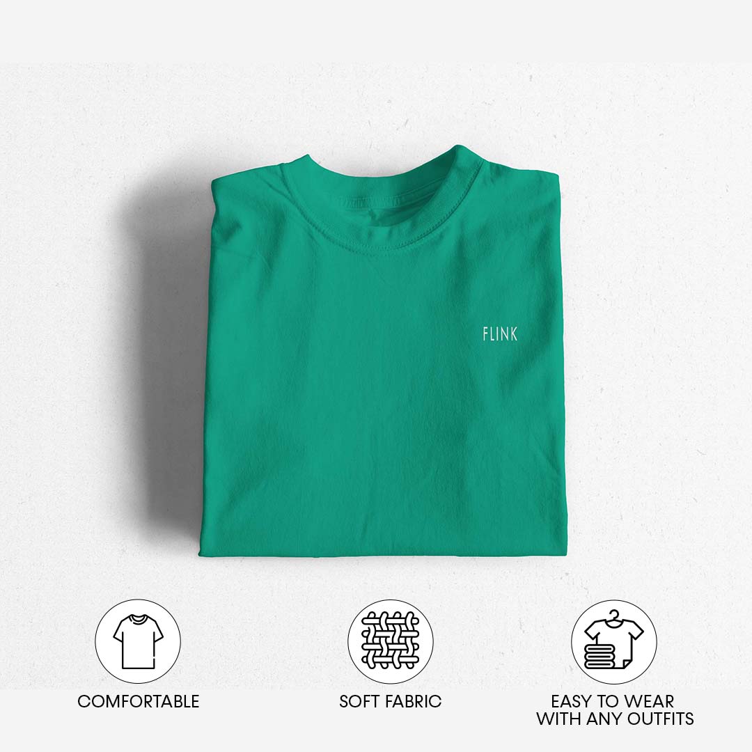 Flink Aqua Green Round Neck T-Shirt For Men