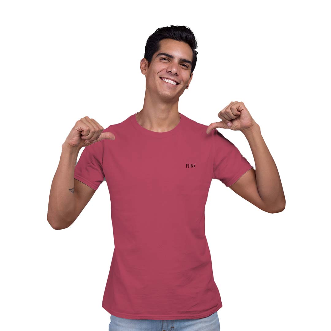 Flink Onion Pink Round Neck T-Shirt For Men