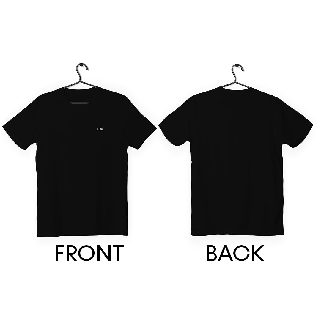 Flink Black Round Neck T-shirt For Men