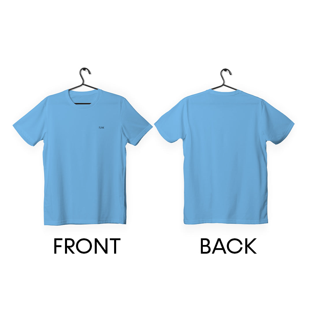 Flink Light Blue Round Neck T-shirt For Men