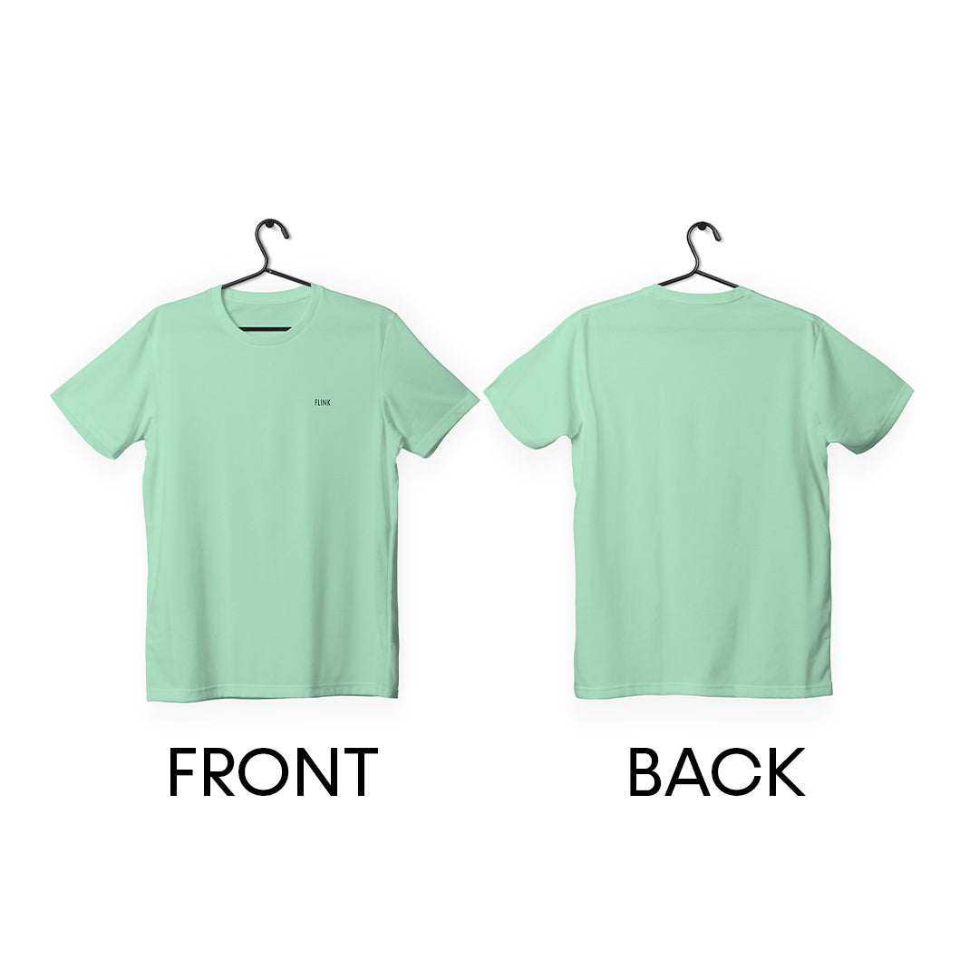 Flink Light Green Round Neck T-shirt For Men