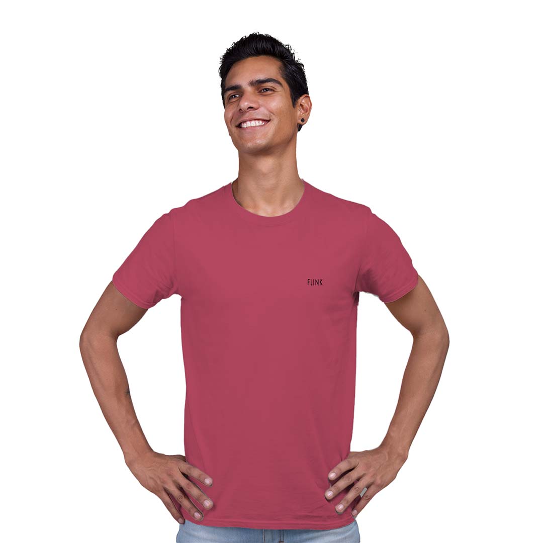 Flink Onion Pink Round Neck T-Shirt For Men