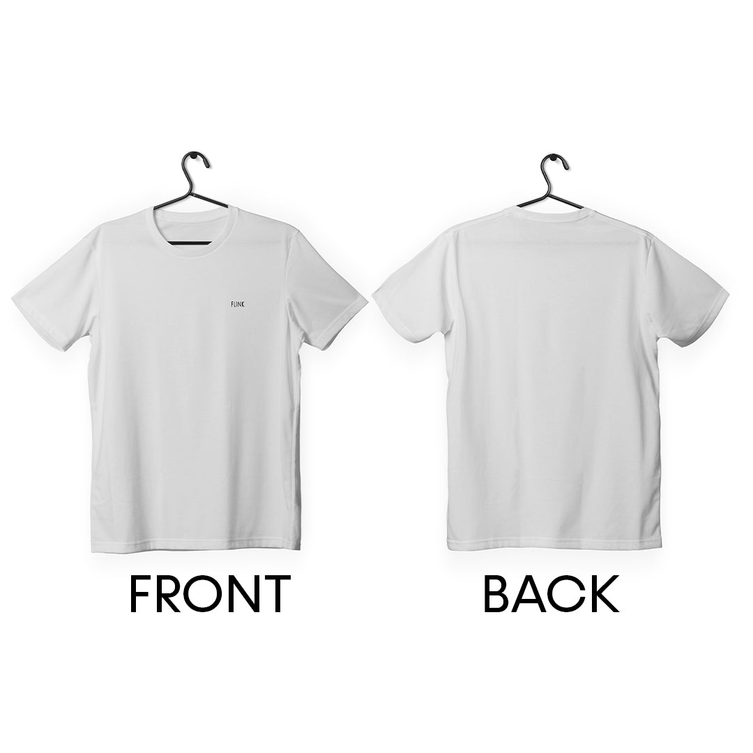 Flink White Round Neck T-shirt For Men