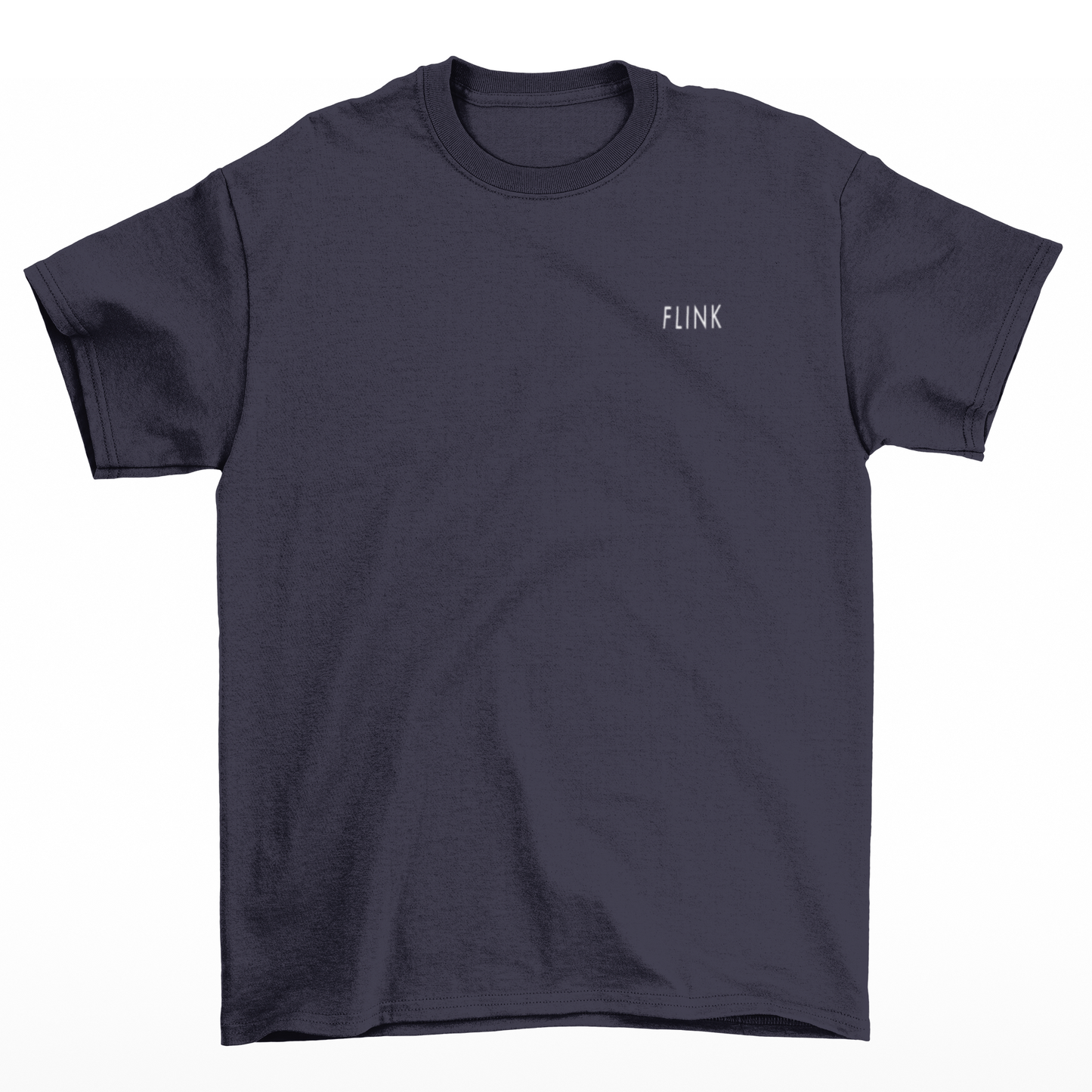 Flink Dark Blue Round Neck T-shirt For Men