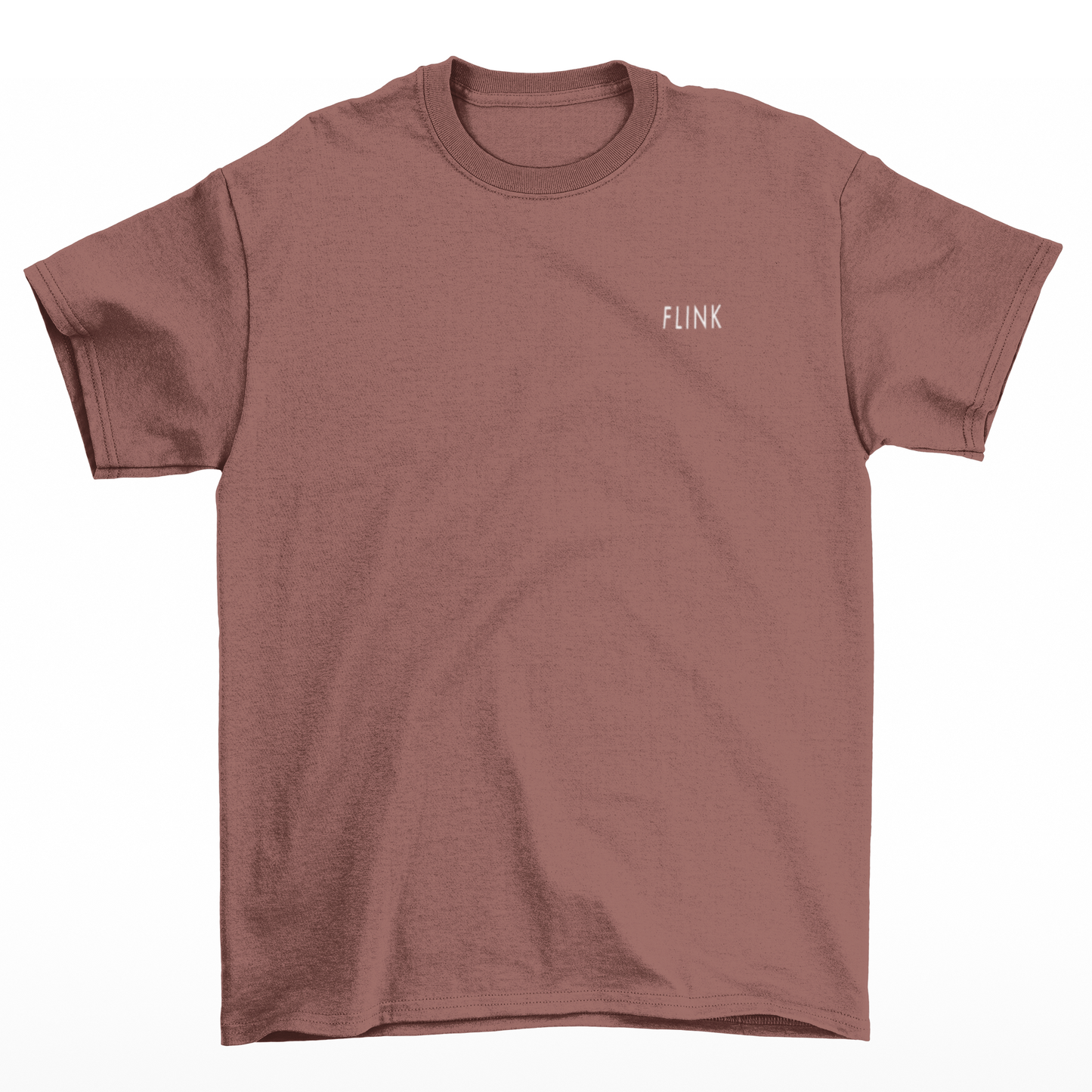 Flink Brown Round Neck T-shirt For Men